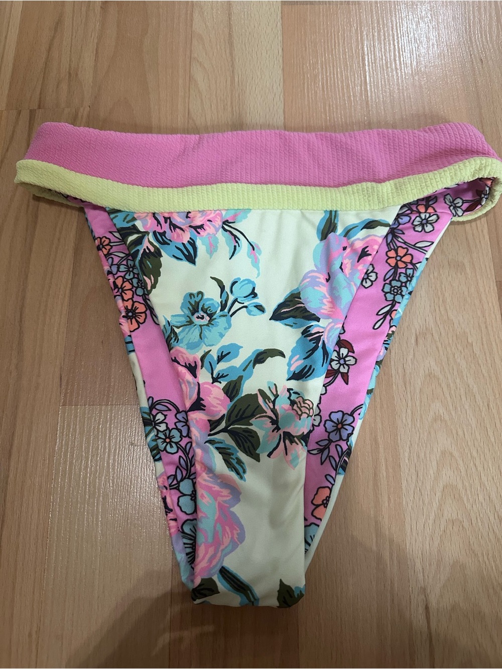 Maaji reversible Floral Bikini Bottoms in Pink and Yellow